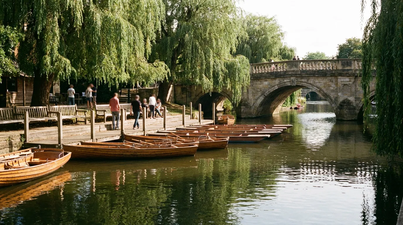 Boats for hire at Folly Bridge on the Thames