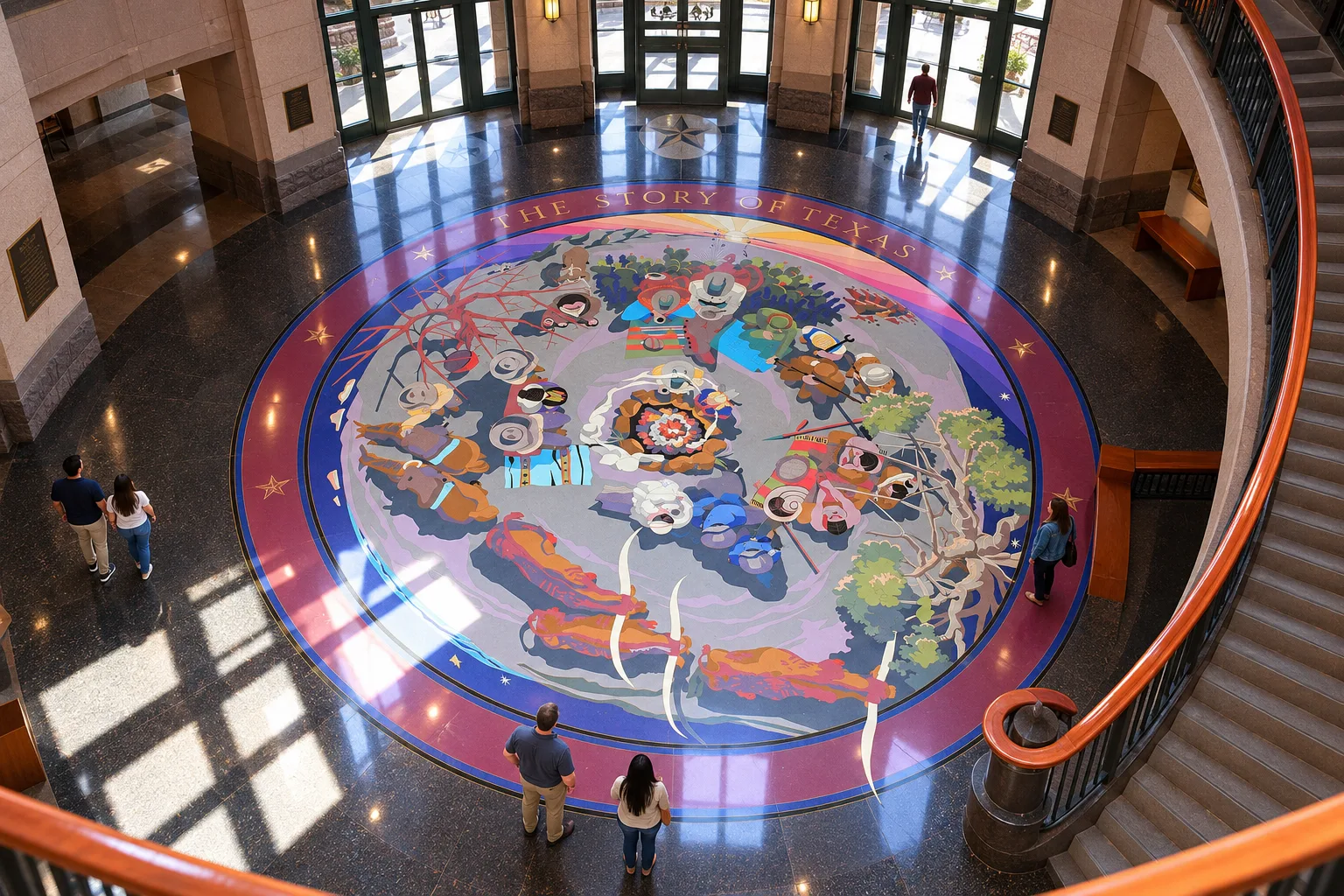 The Story of Texas floor mosaic