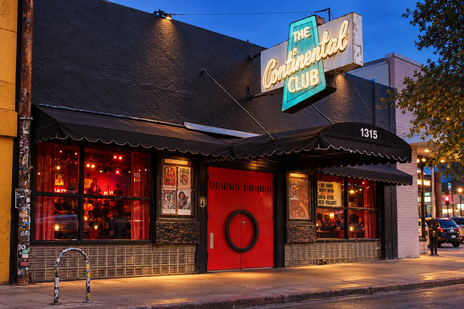 The Continental Club entrance on South Congress