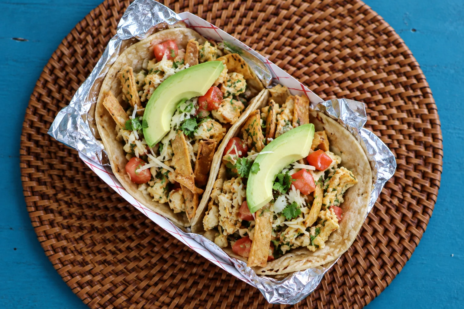 Migas tacos with avocado at Veracruz All Natural