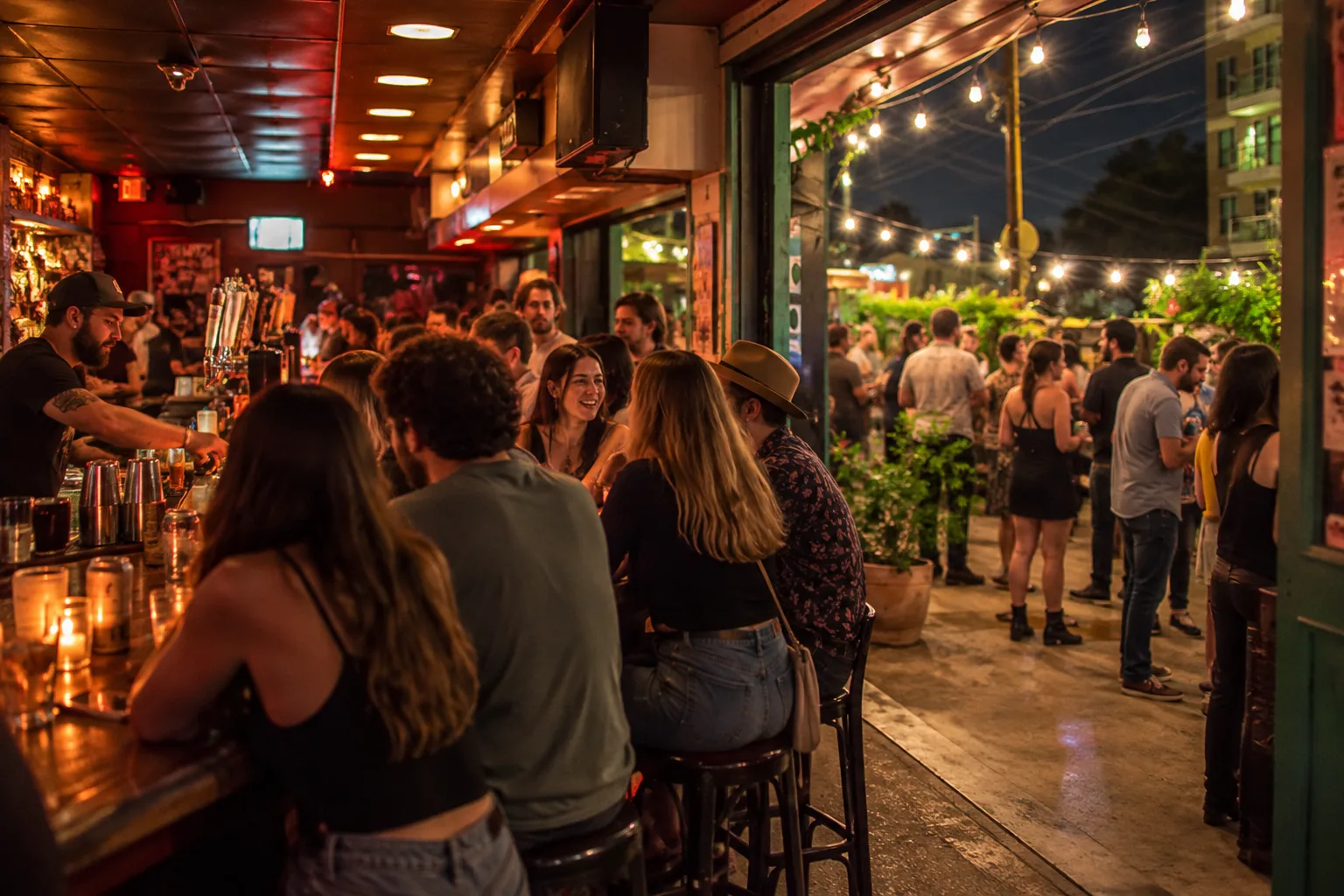 The bar and patio