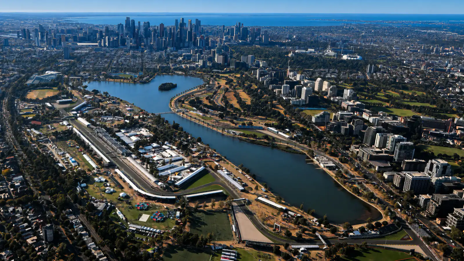 Editorial illustration: aerial albert park gp