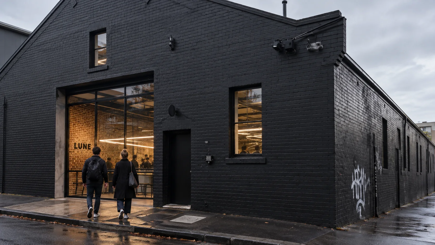 Lune Fitzroy’s black-brick warehouse on Rose Street