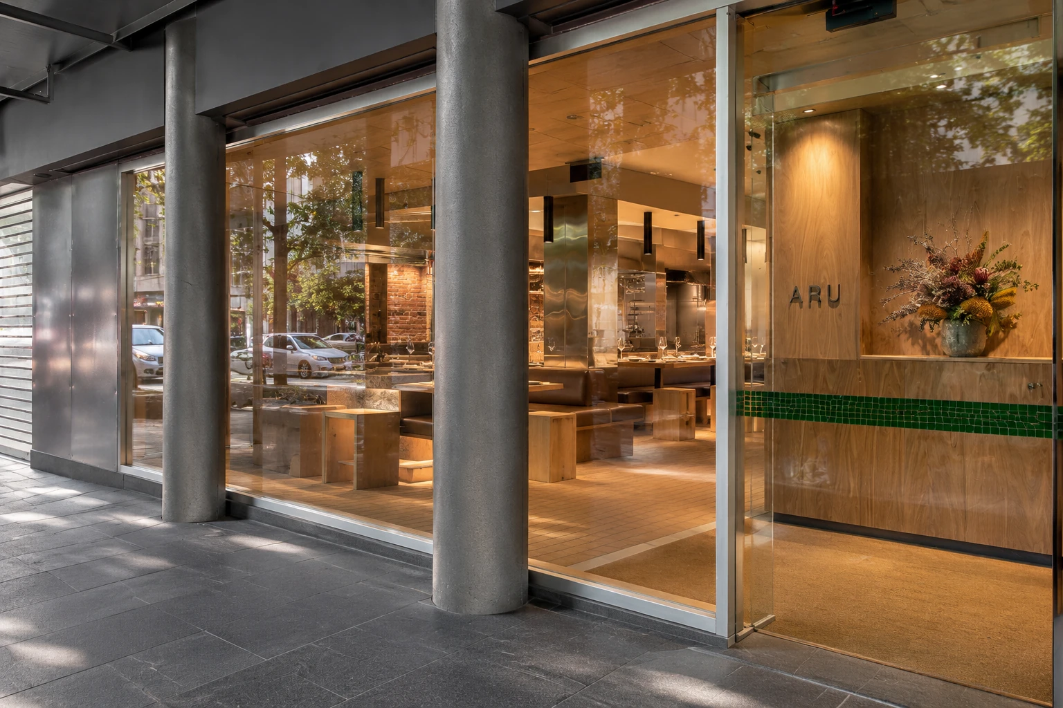 Aru’s glass frontage on Little Collins Street