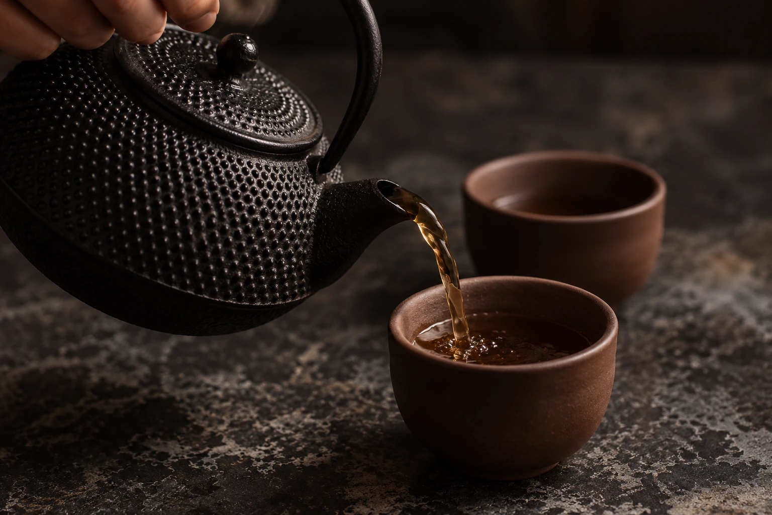 Tea being poured at Oriental Teahouse