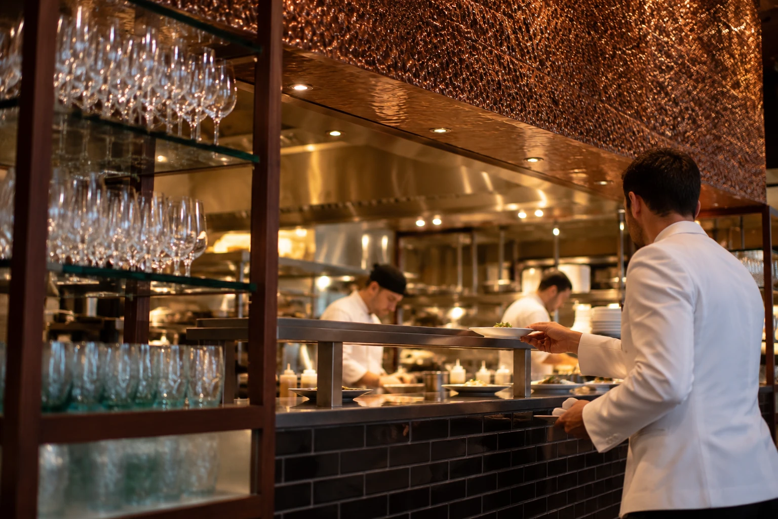 Kitchen service at Rockpool Bar & Grill Melbourne