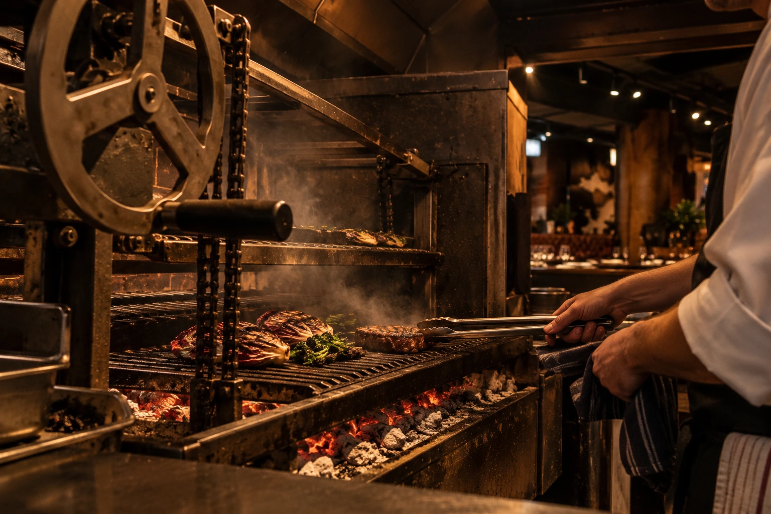 Cooking over San Telmo’s parrilla charcoal grill