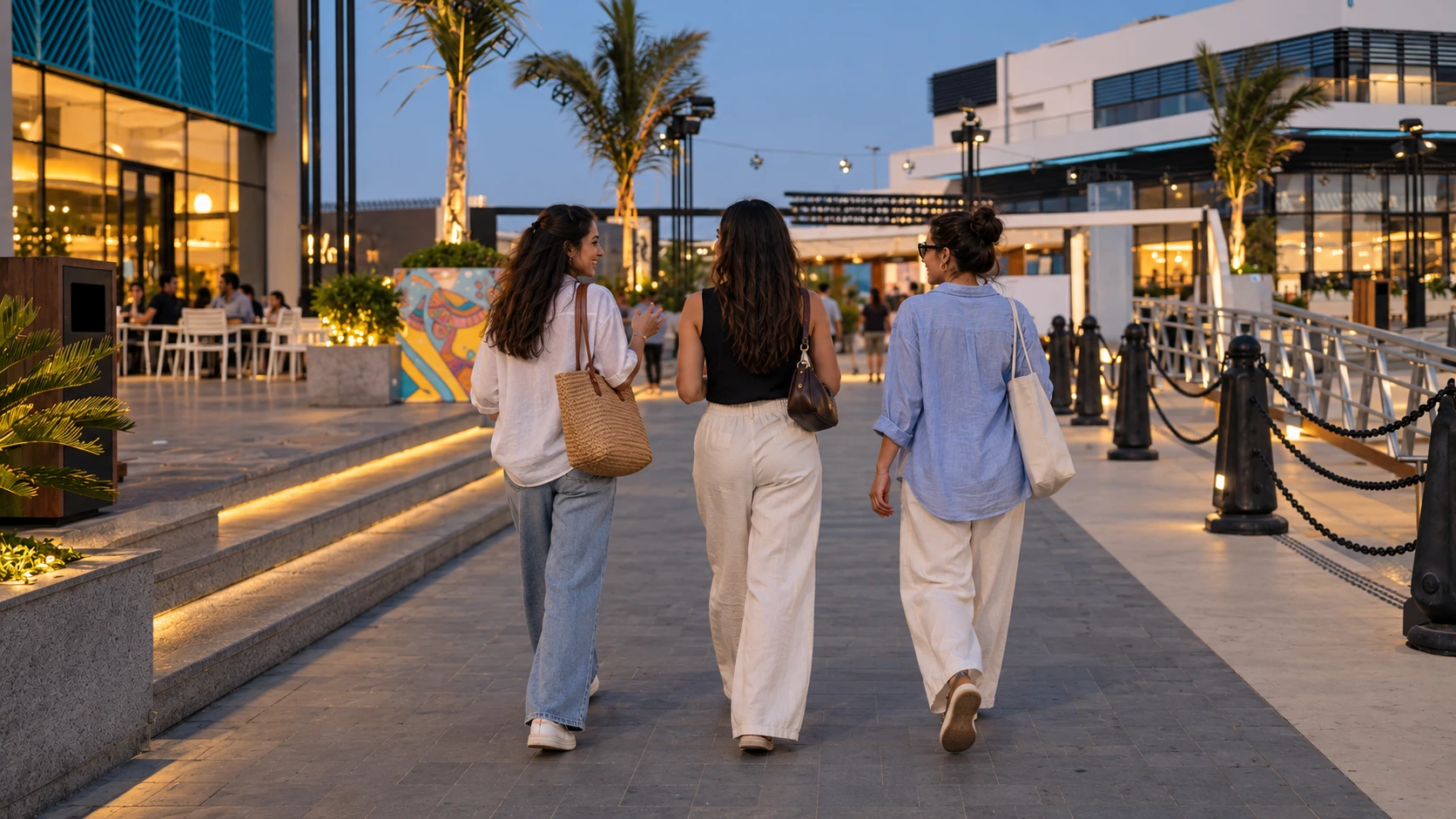 Jeddah Marina Walk after dark, Jeddah