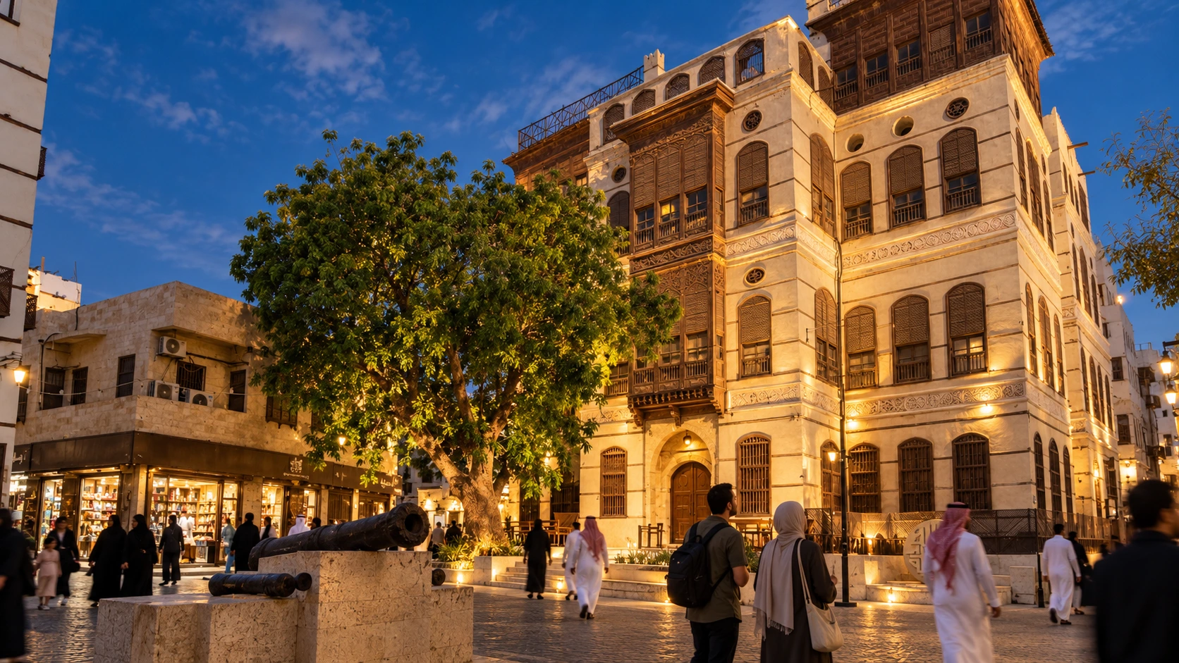 Al-Balad after dark, Jeddah