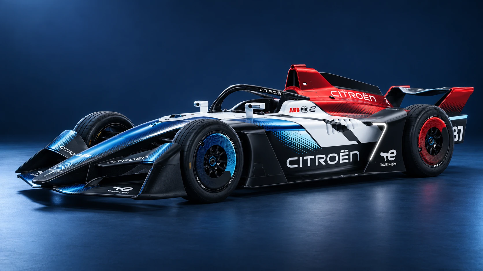 Citroën Racing Formula E car in a front three-quarter view.