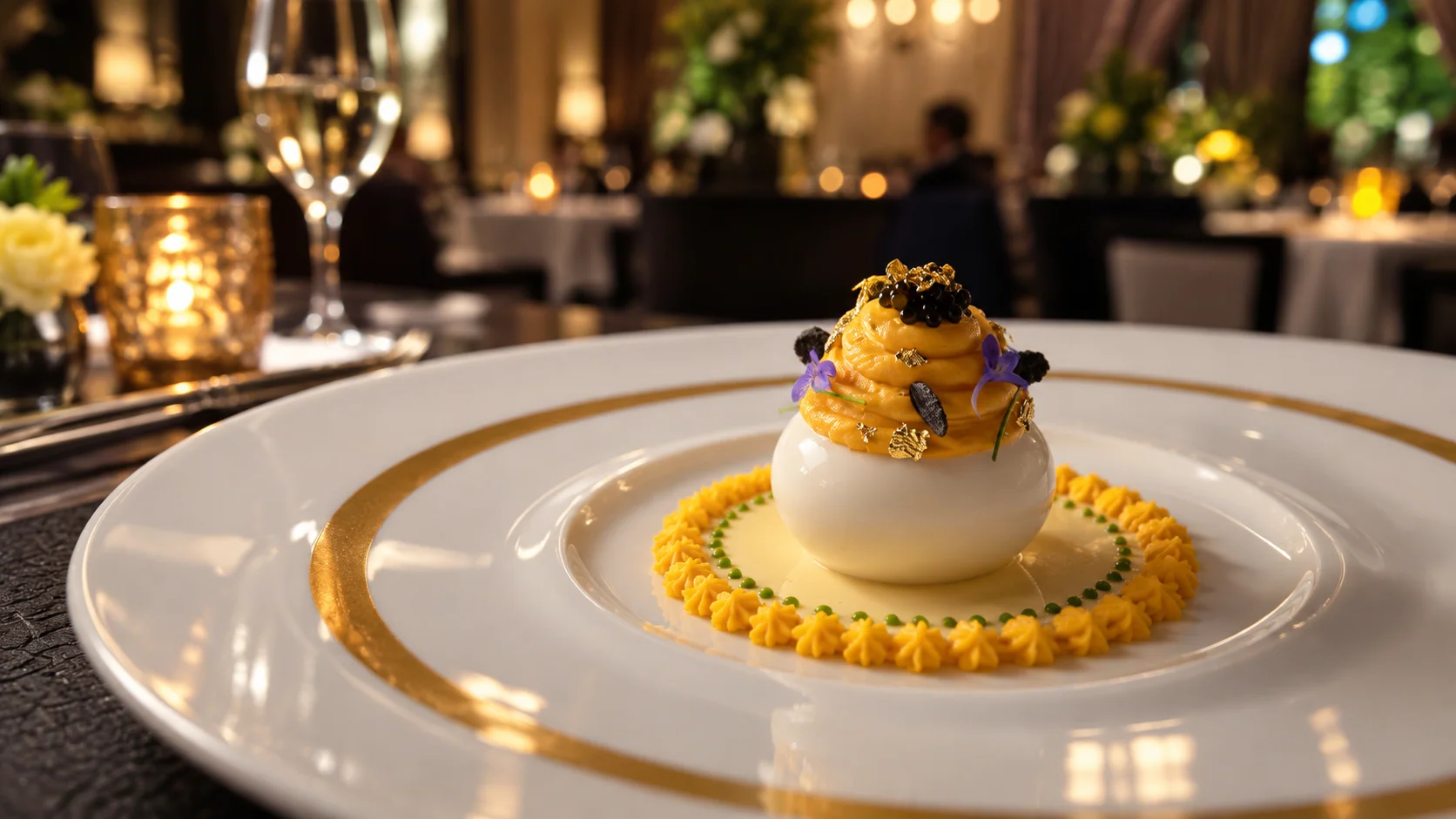 A tasting-menu plate at Joël Robuchon