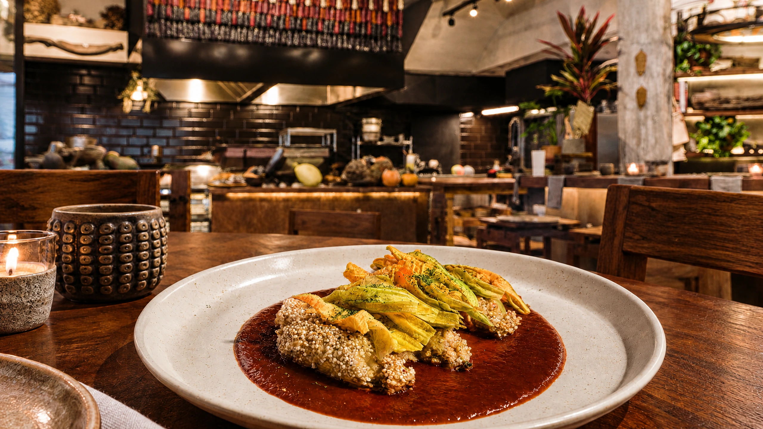 A corn-led seasonal plate served at Siembra Comedor
