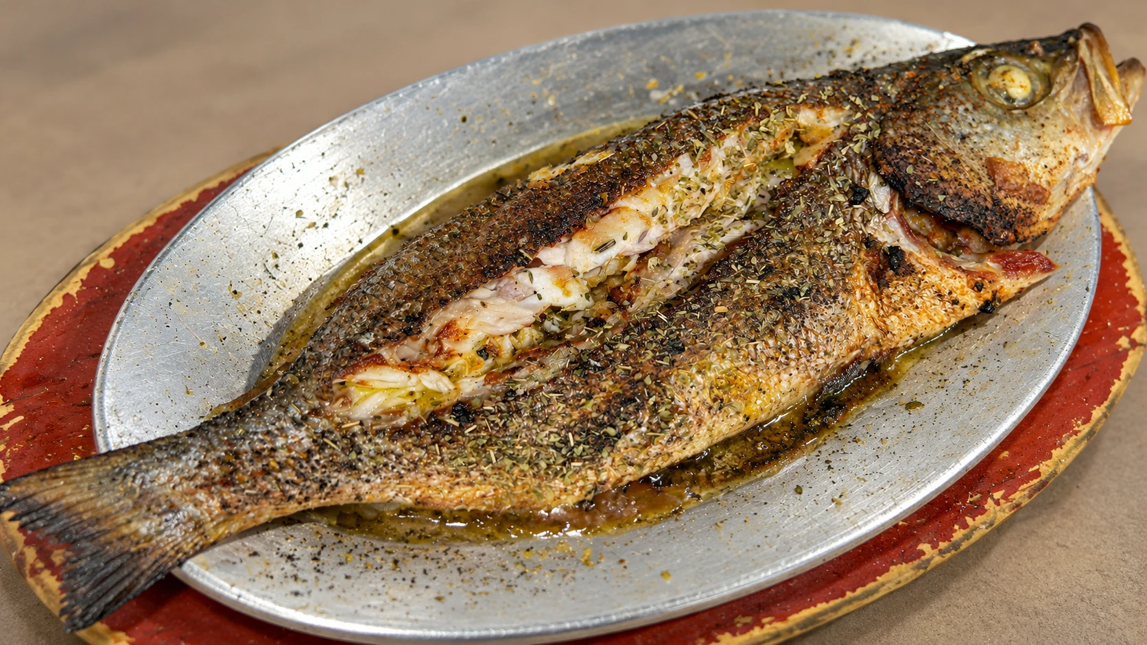 Whole grilled fish