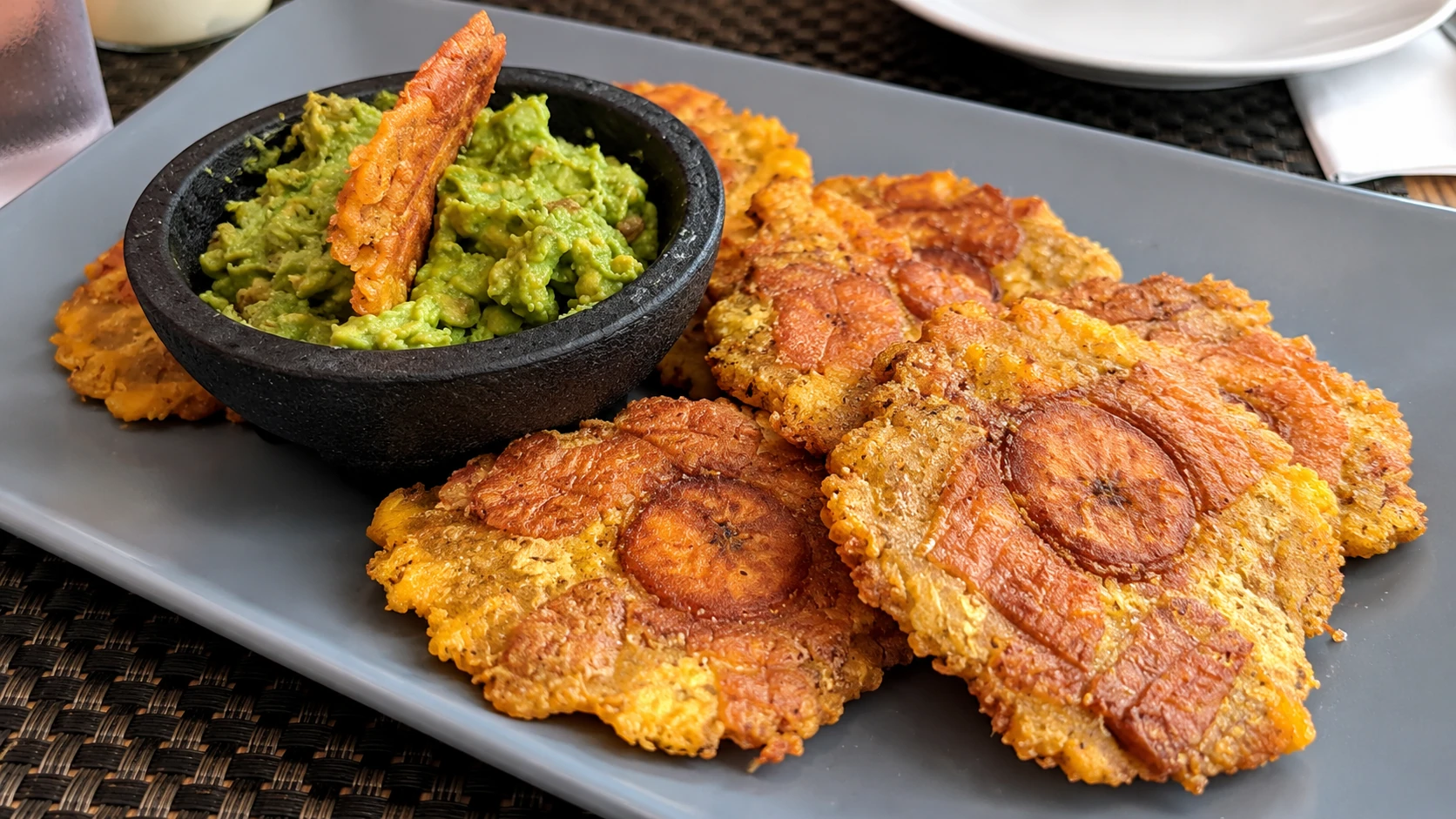 Tostones and guacamole