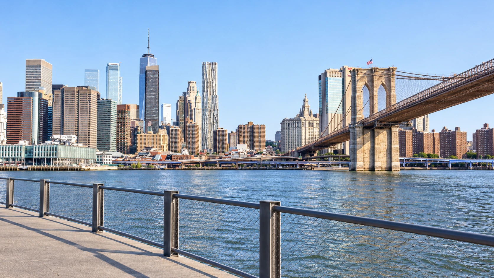 Brooklyn Bridge pedestrian walk, New York
