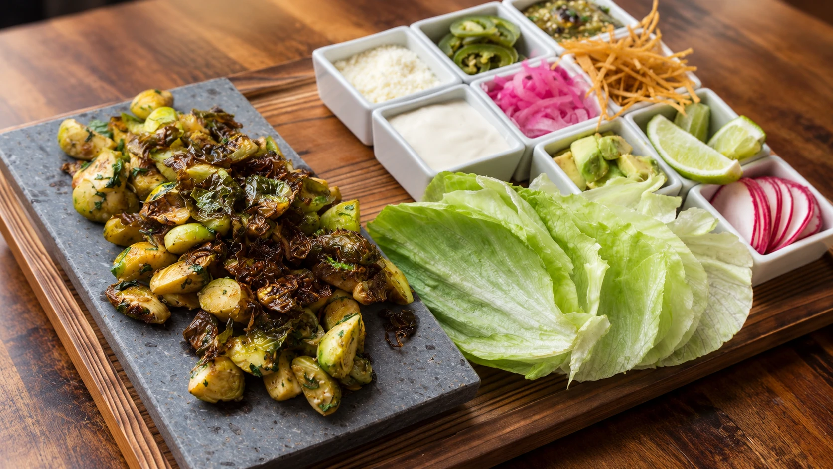 Brussels sprout taco service