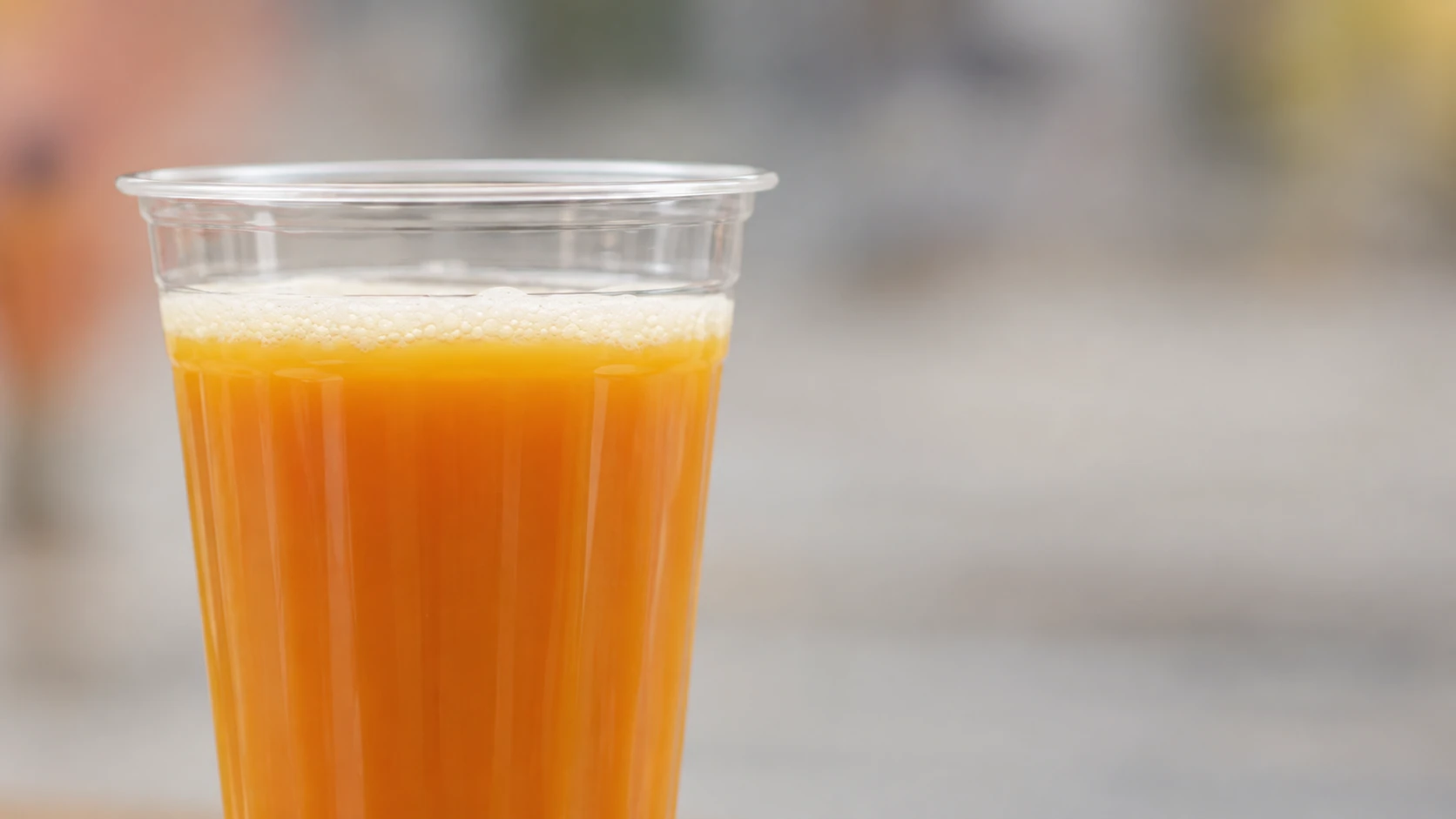 Tropical drink in clear cup