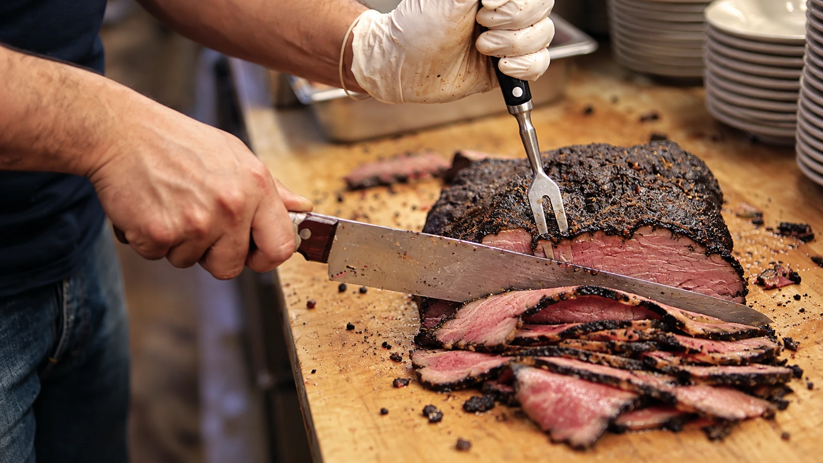 Hand-carving pastrami