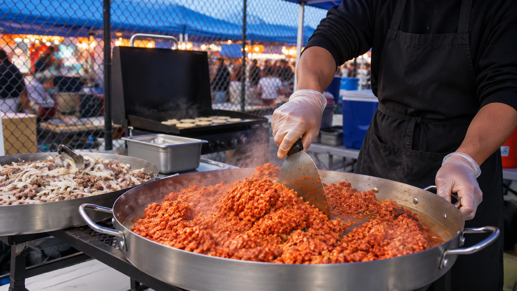 Vendor cooking at Queens Night Market