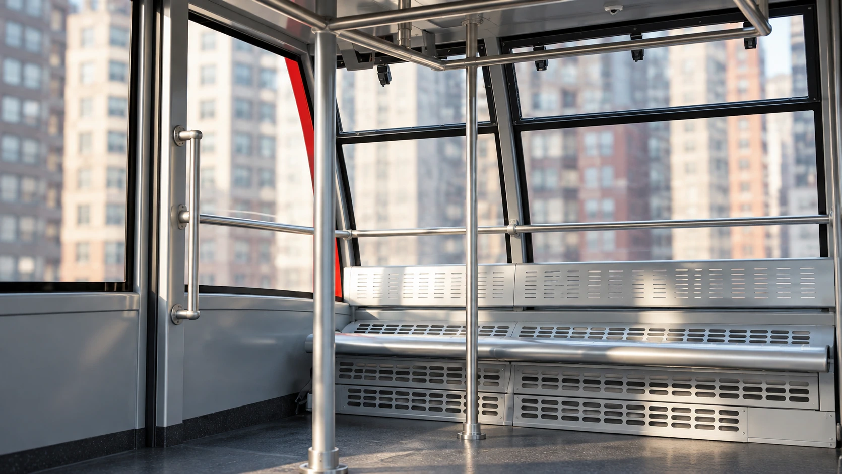 Inside the tram