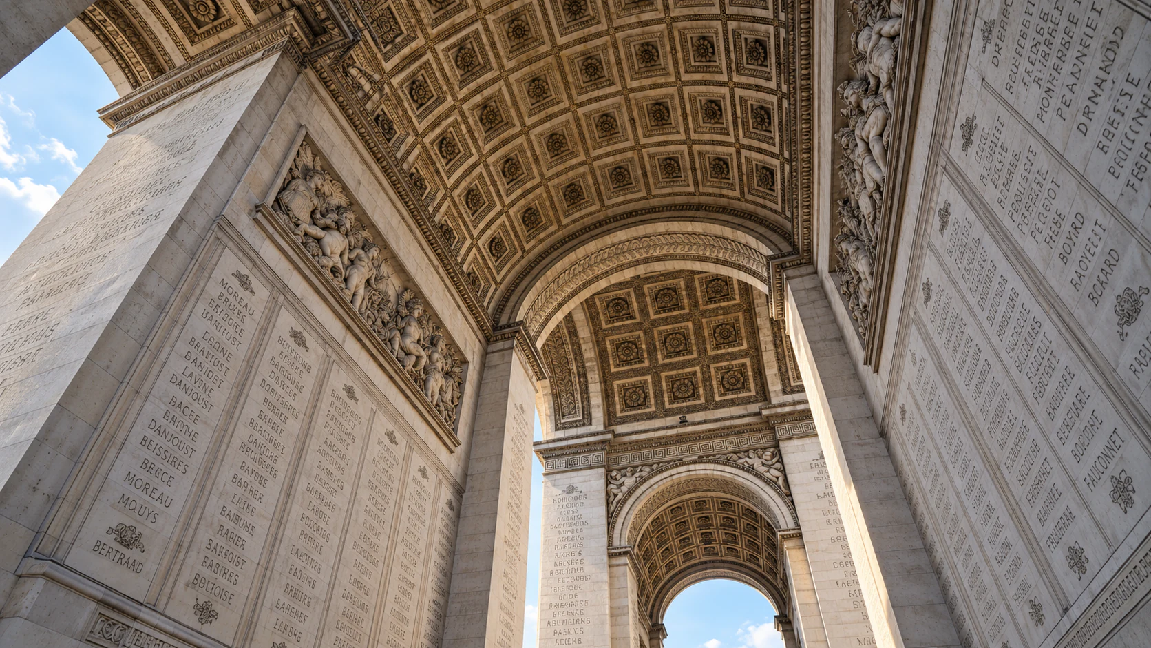 The coffered vault and inscribed names