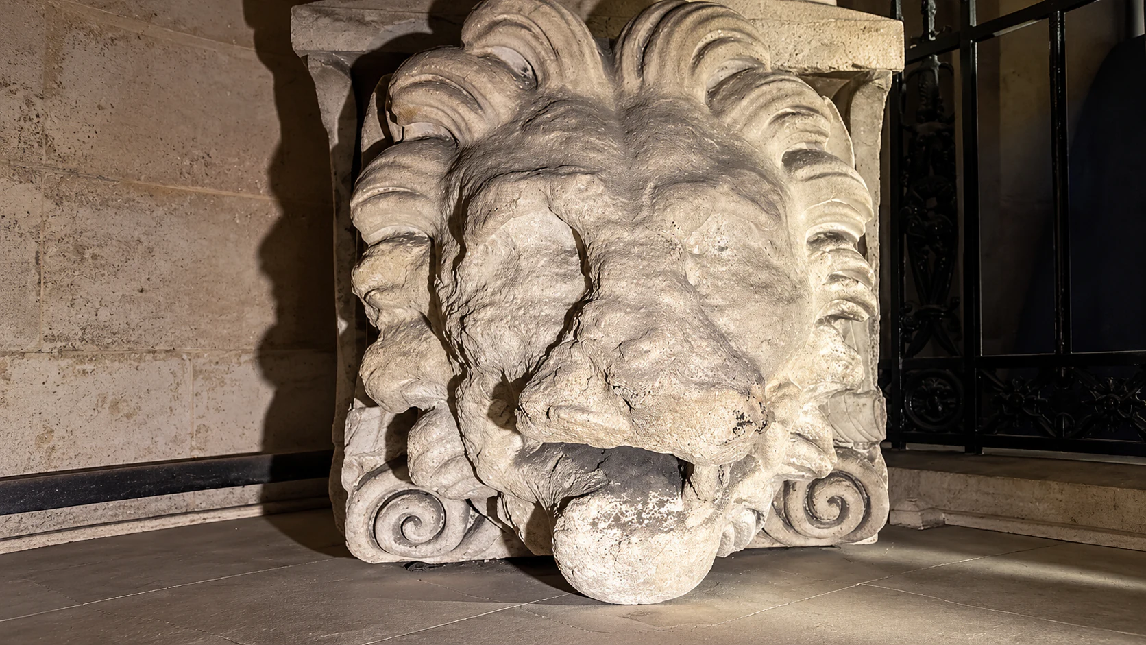 The museum’s carved lion head