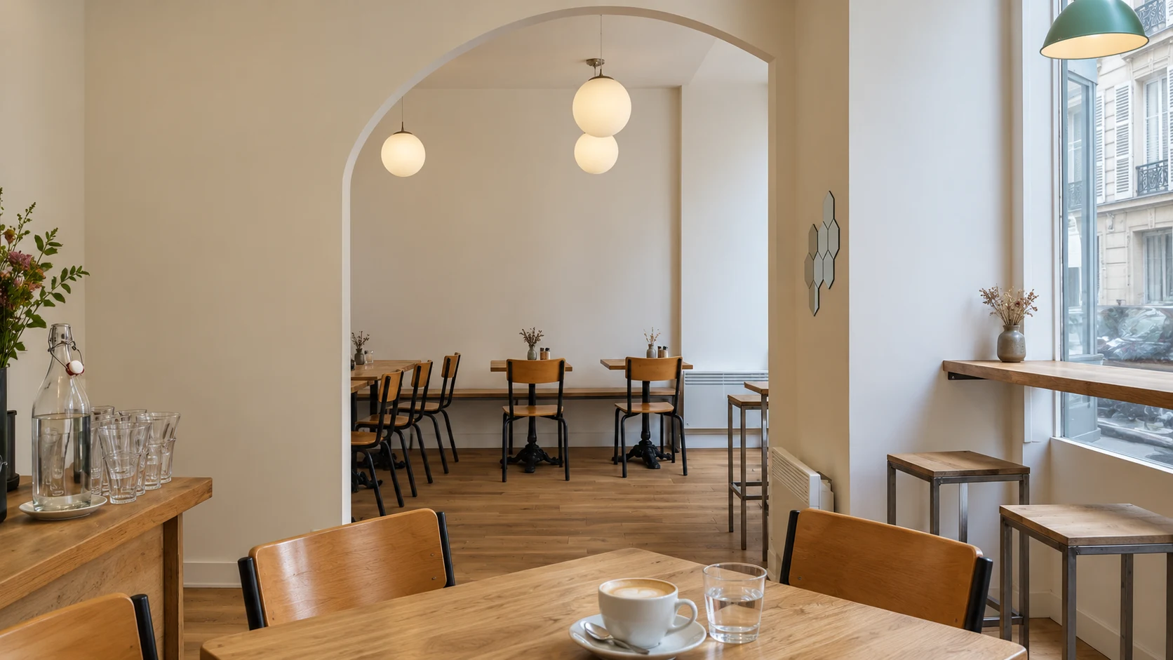 Arched seating room