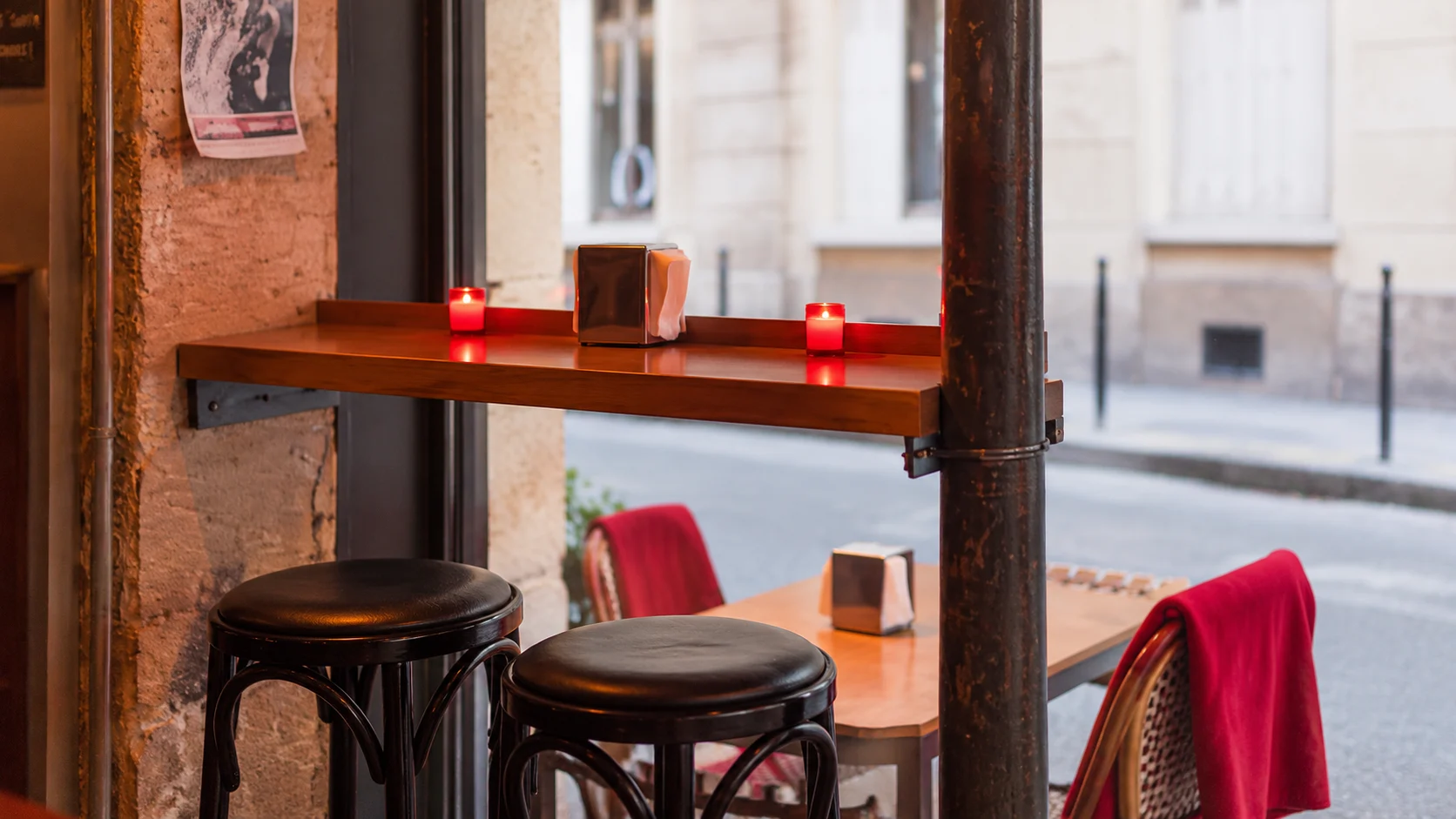 Window counter and stools