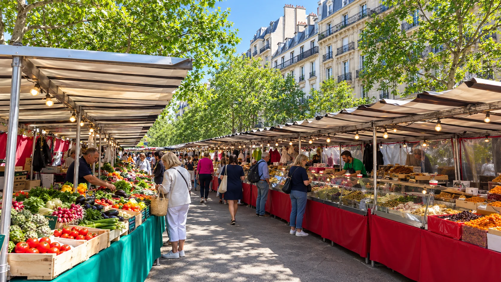 Avenue de Saxe stalls — diagonal view