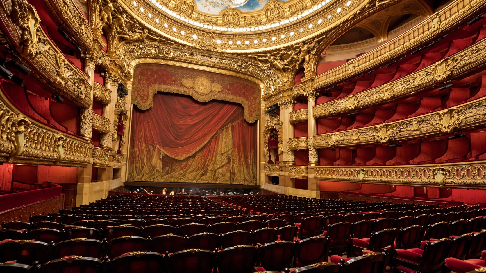 Auditorium balconies and stage