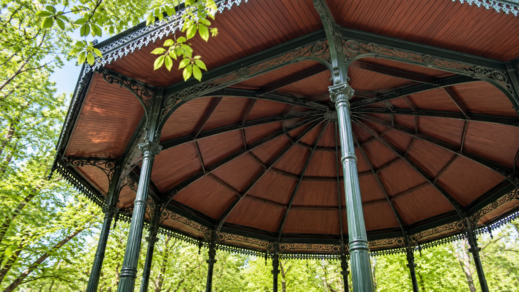 Music kiosk under the trees