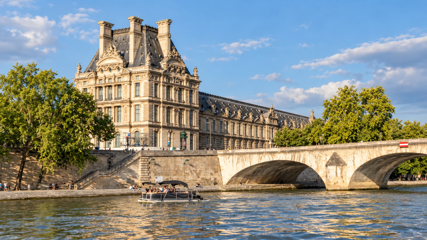 Louvre façade from the Seine