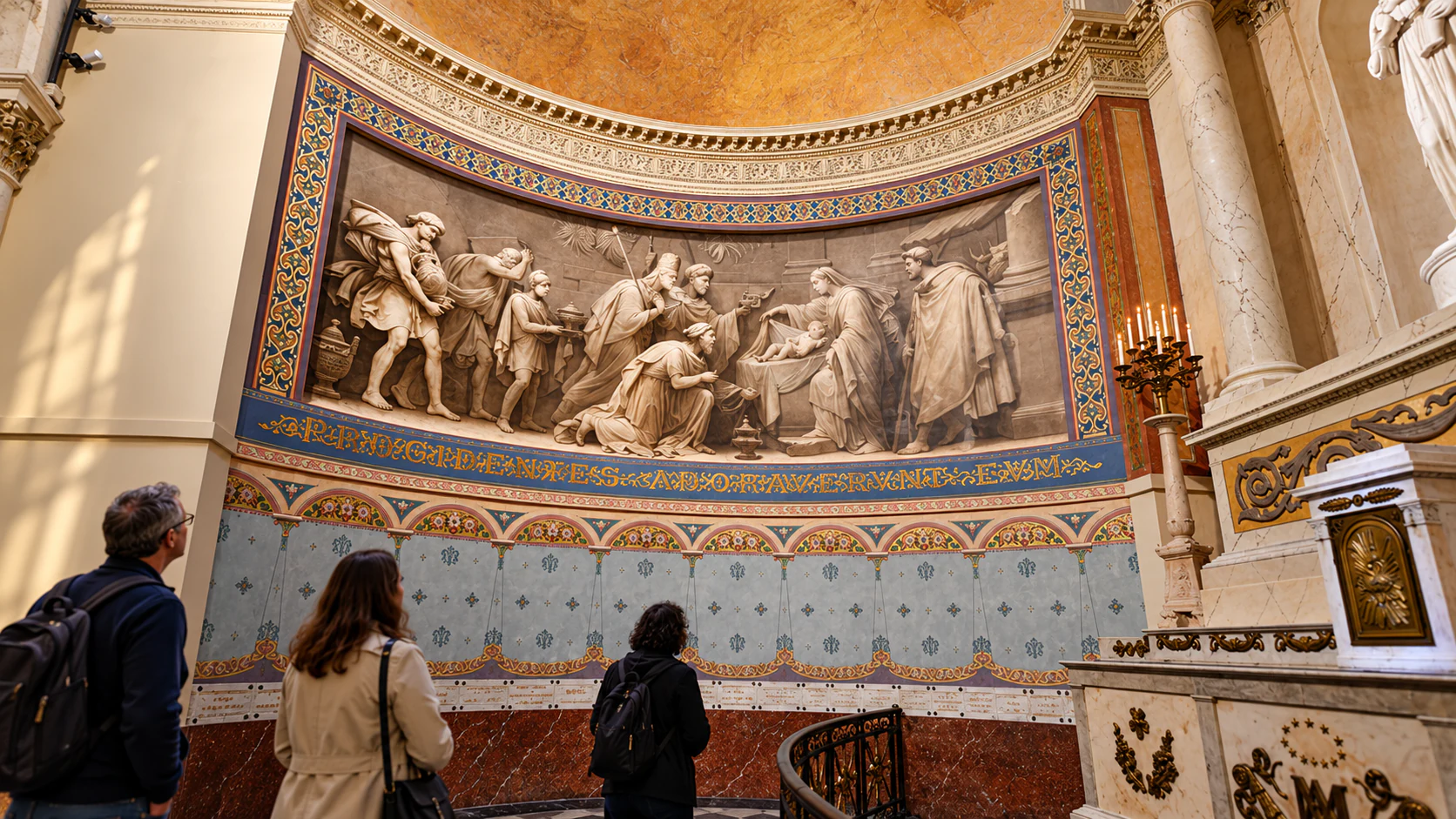 Adoration mural inside the church