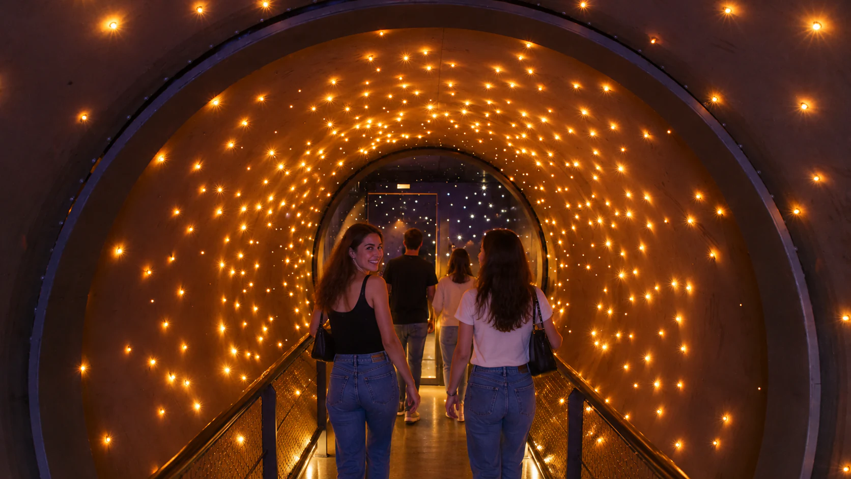 The illuminated star tunnel in Rex Studios