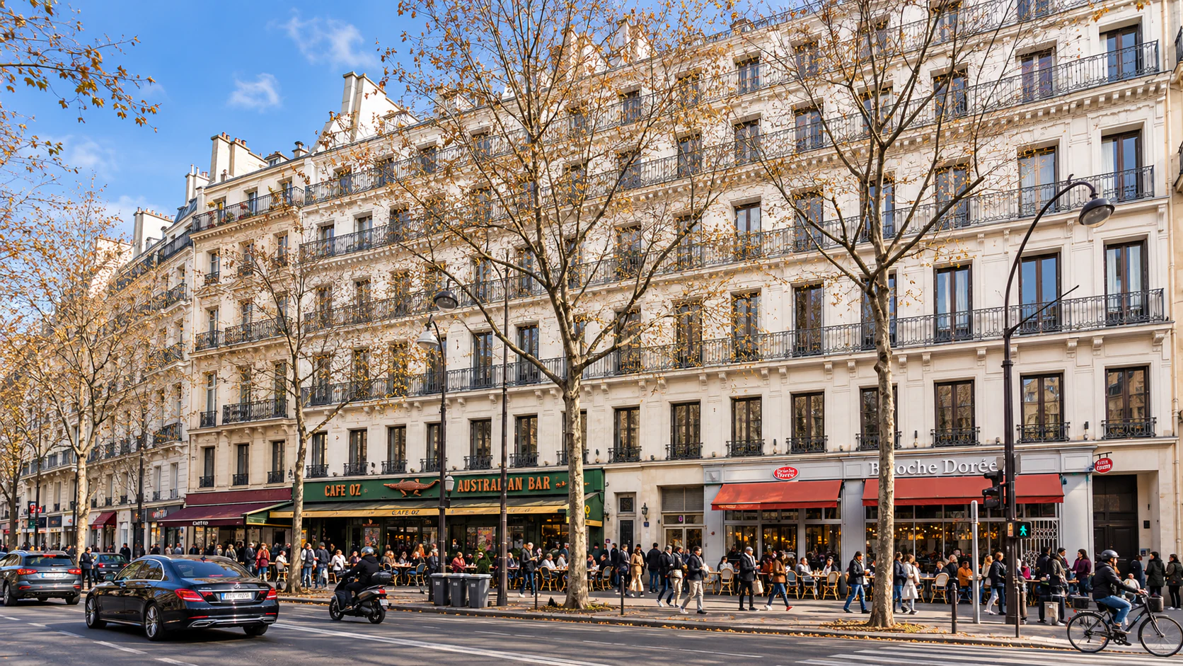 Boulevard Montmartre and its pavement cafés