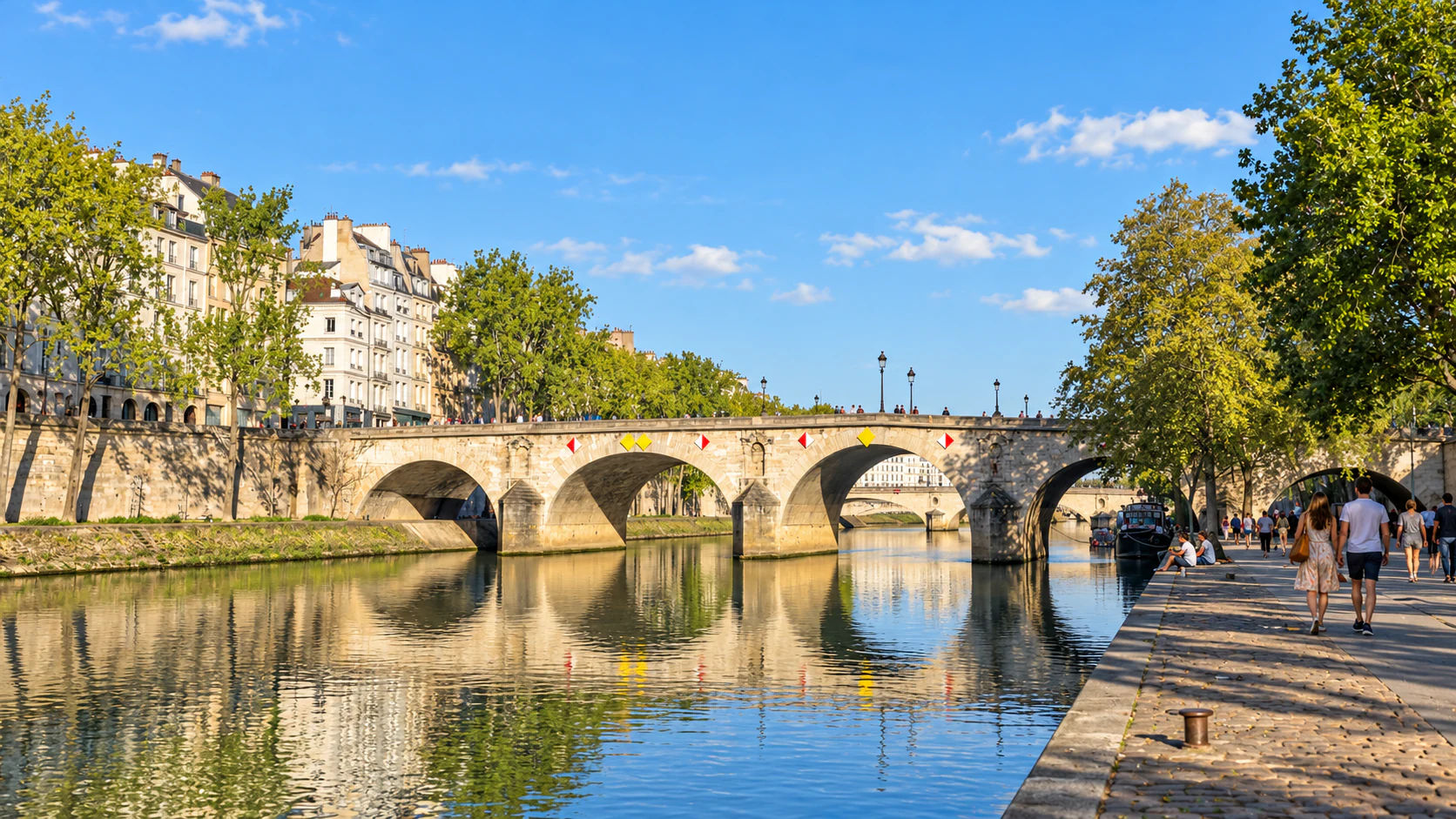 Pont Marie and the north-bank approach