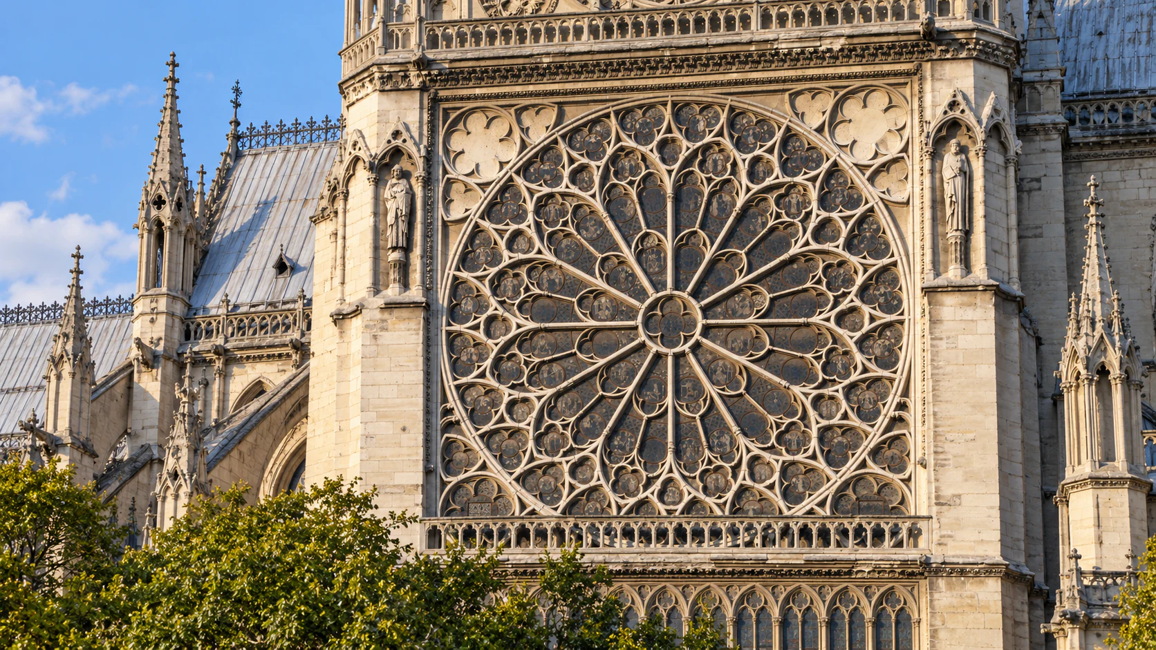 The south transept’s rose tracery