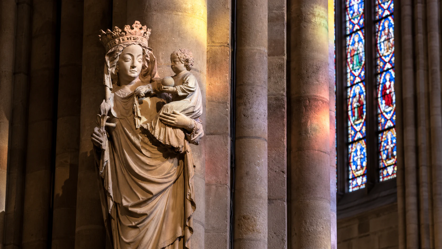 The Virgin and Child statue