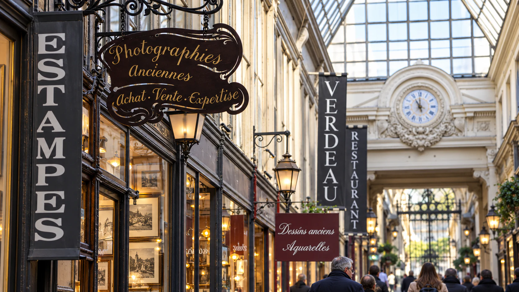 Historic photography-shop sign in the arcade
