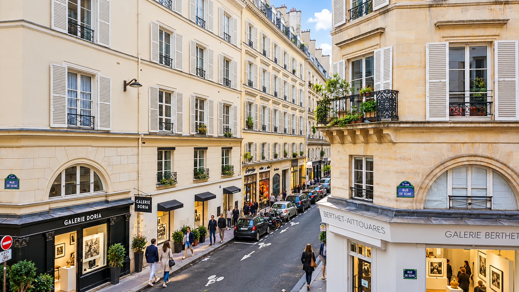Rue de Seine gallery street and corner
