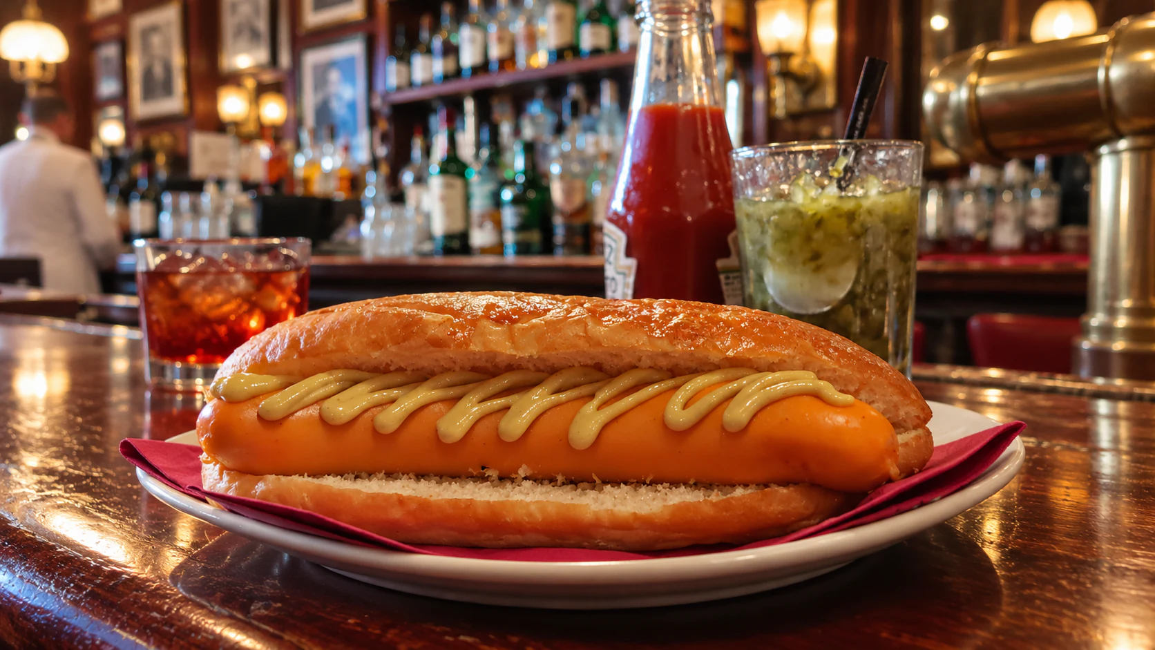 Hot dog with mustard