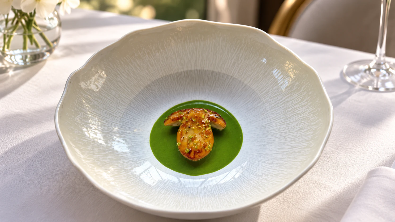 Golden-seared course