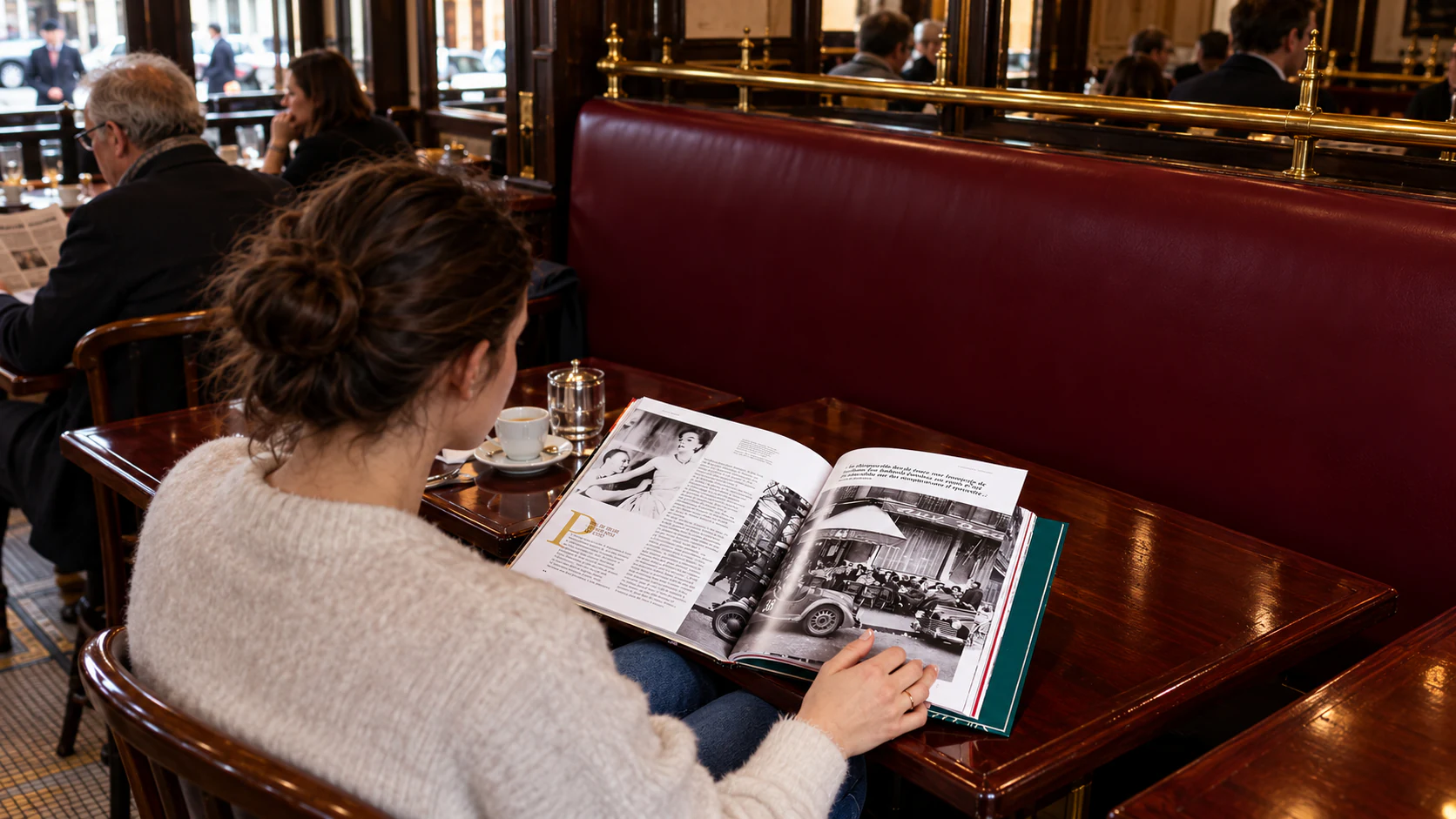 Reading at the café
