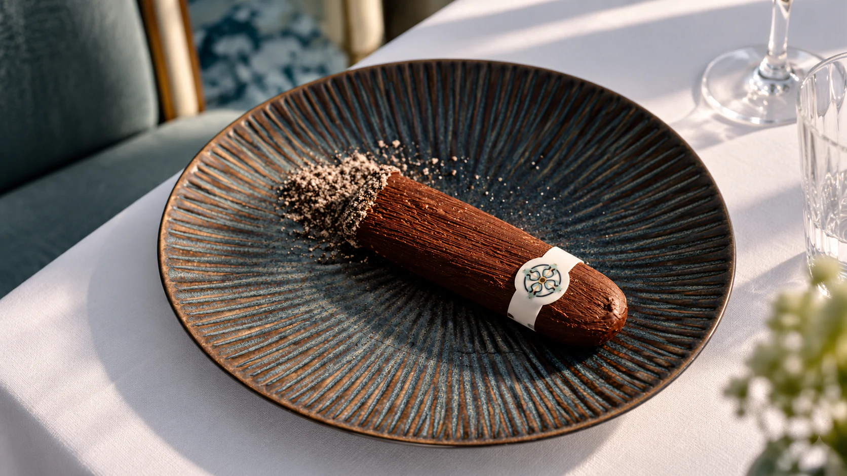 Chocolate cigar dessert
