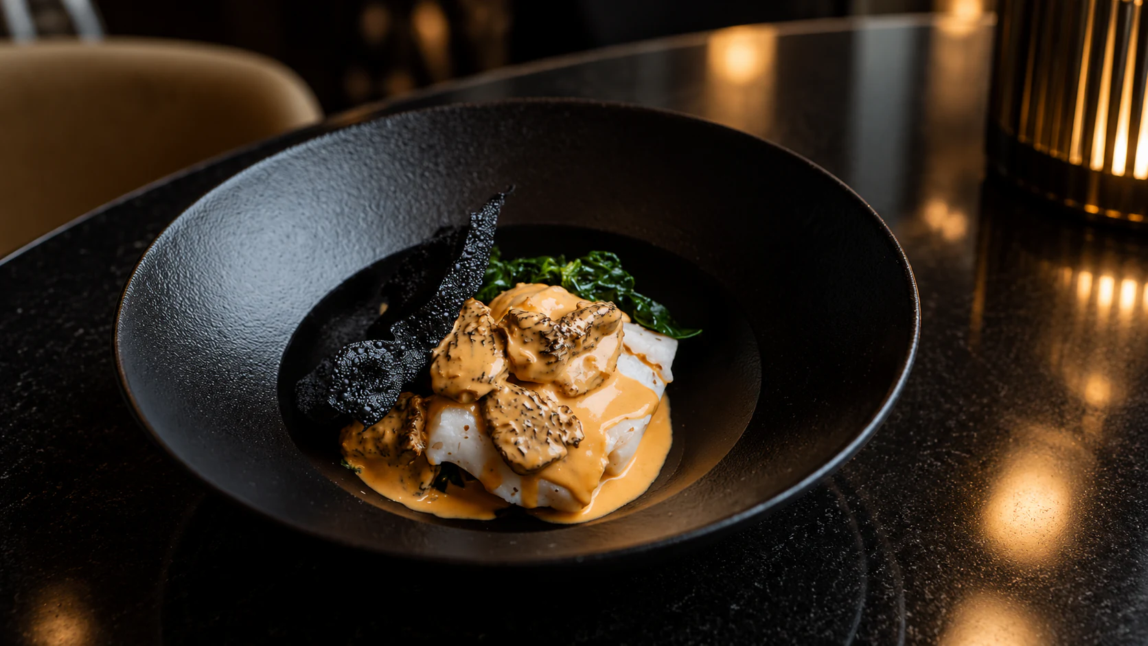 Fish and orange sauce