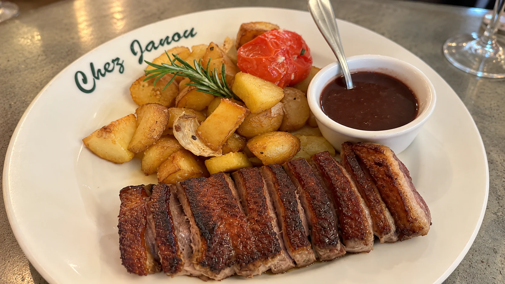 Duck breast with potatoes
