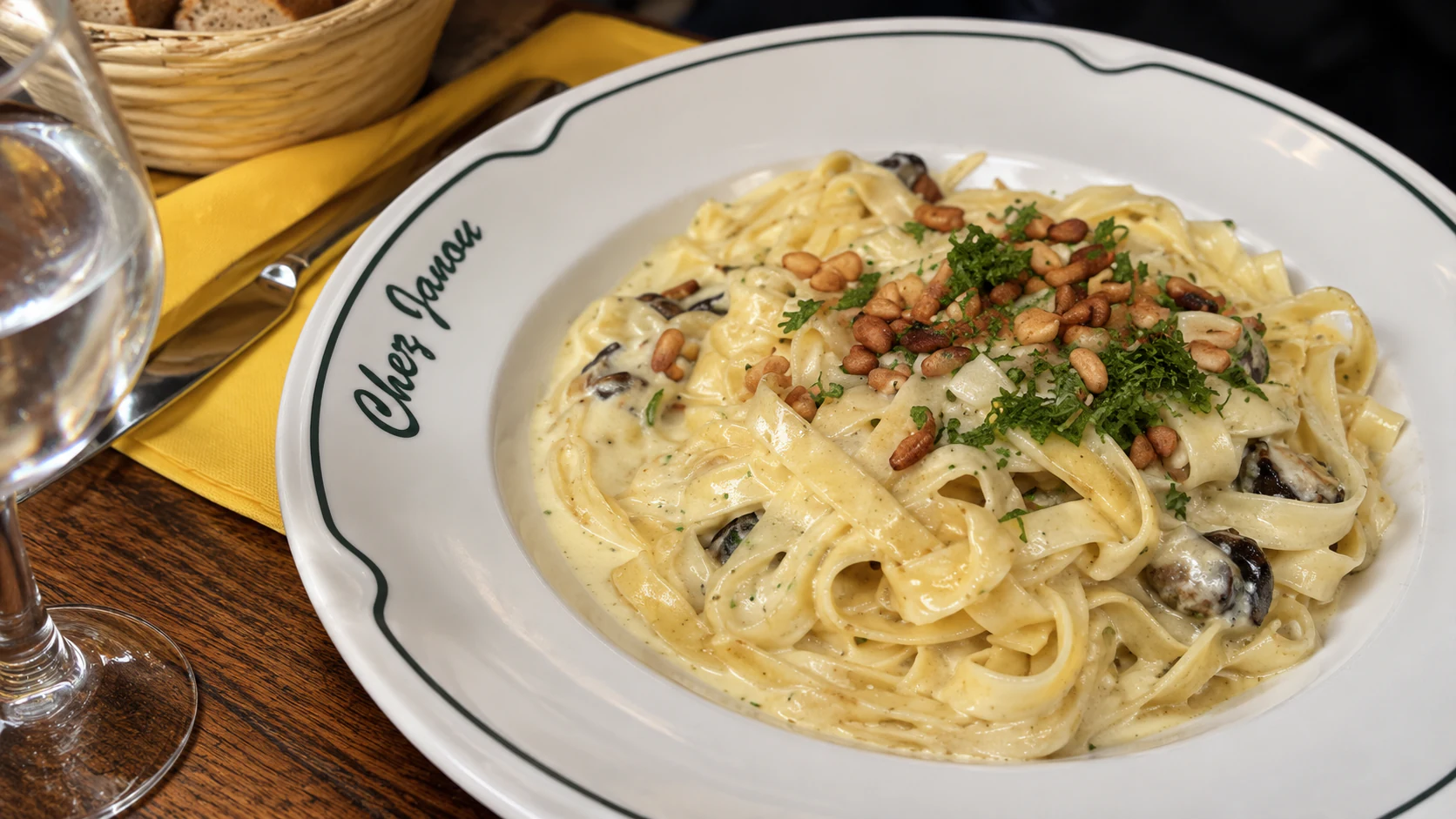 Escargot cream pasta