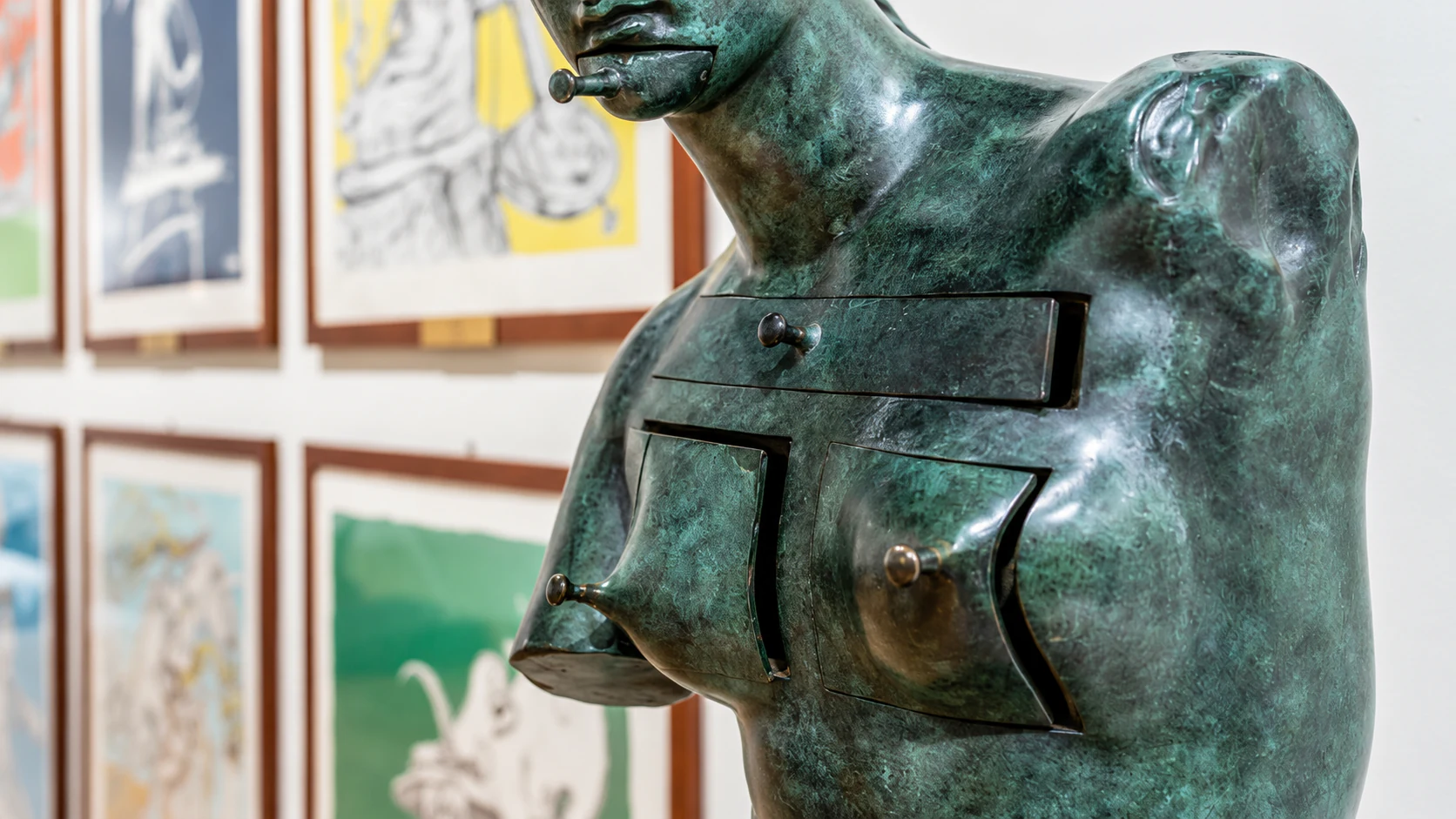 Bronze torso with drawers