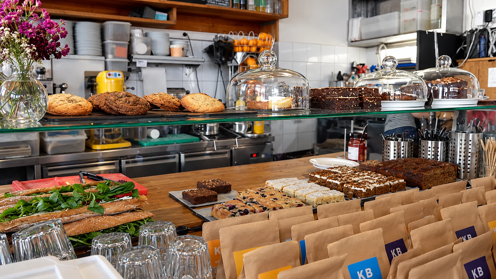 Cakes and sandwiches at KB CaféShop