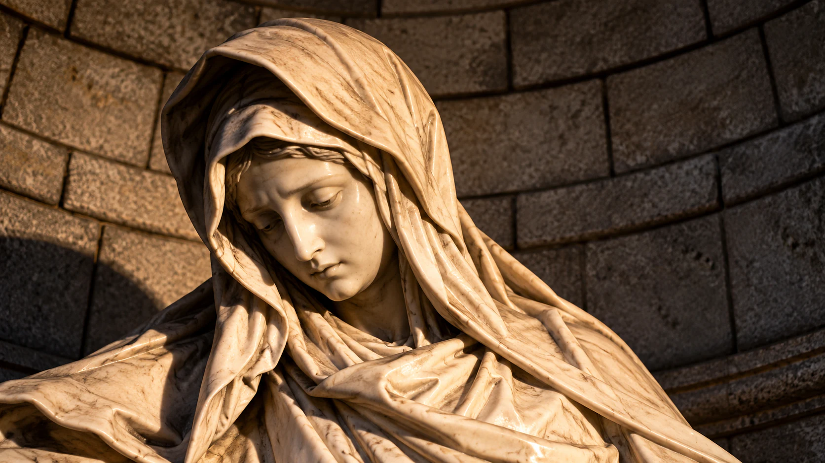 Pietà marble details in the crypt